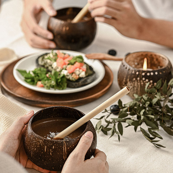 Natural Coconut Shell Cups (Set of 2)-3