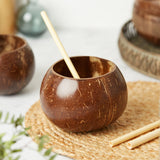 Natural Coconut Shell Cups (Set of 2)-0