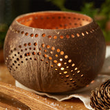 Coconut Shell Tea Light Holder Set-3